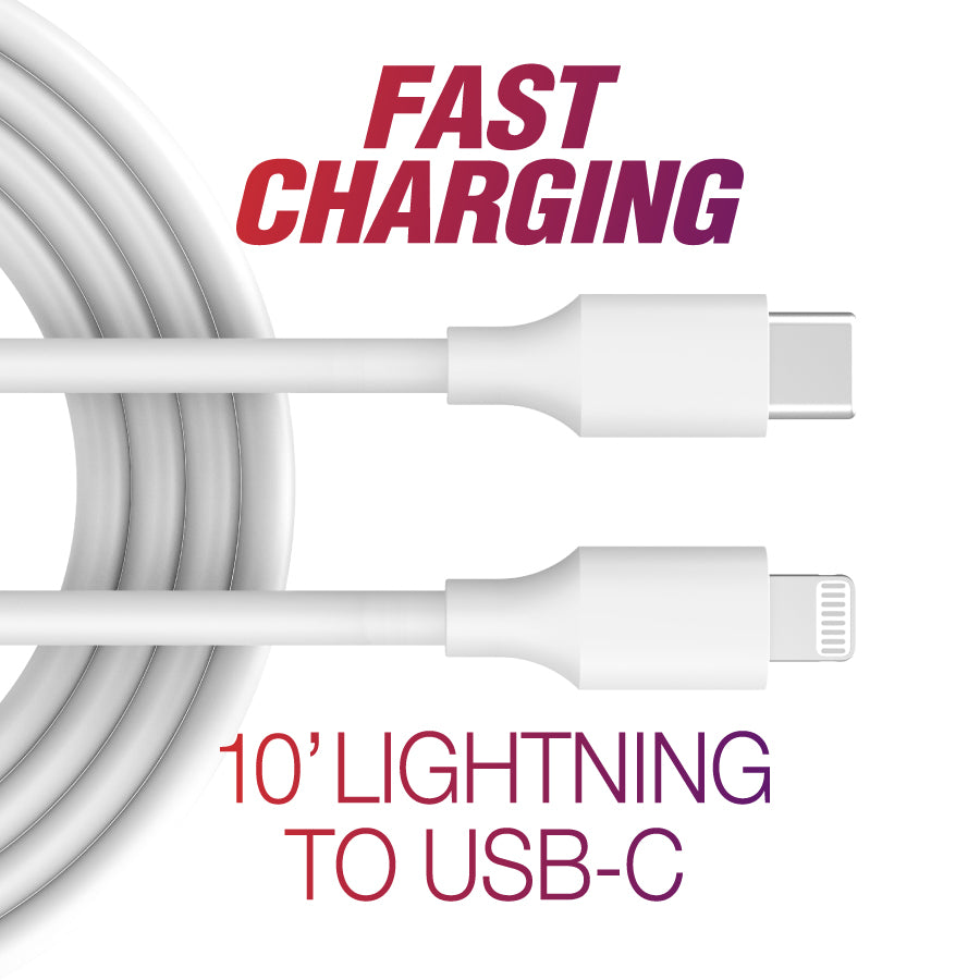 10' Lightning to USB-C Fast Cable | White – DePauw University Campus Store