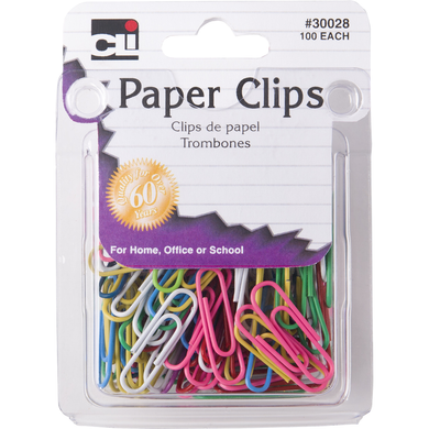 Paper Clips Assorted Colors | 100Pk
