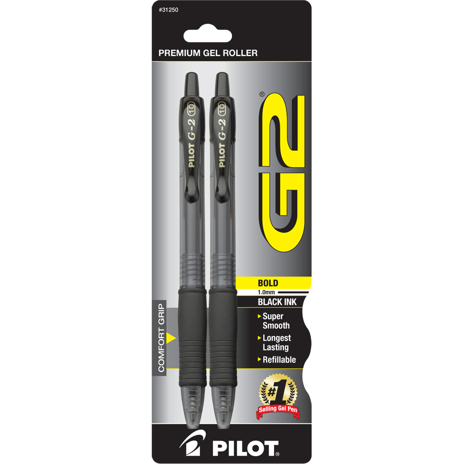 G2 Retractable Gel Pen Black | 2Pk