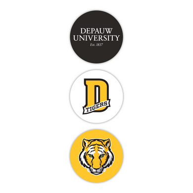 Depauw Small Round Decals | 3PK
