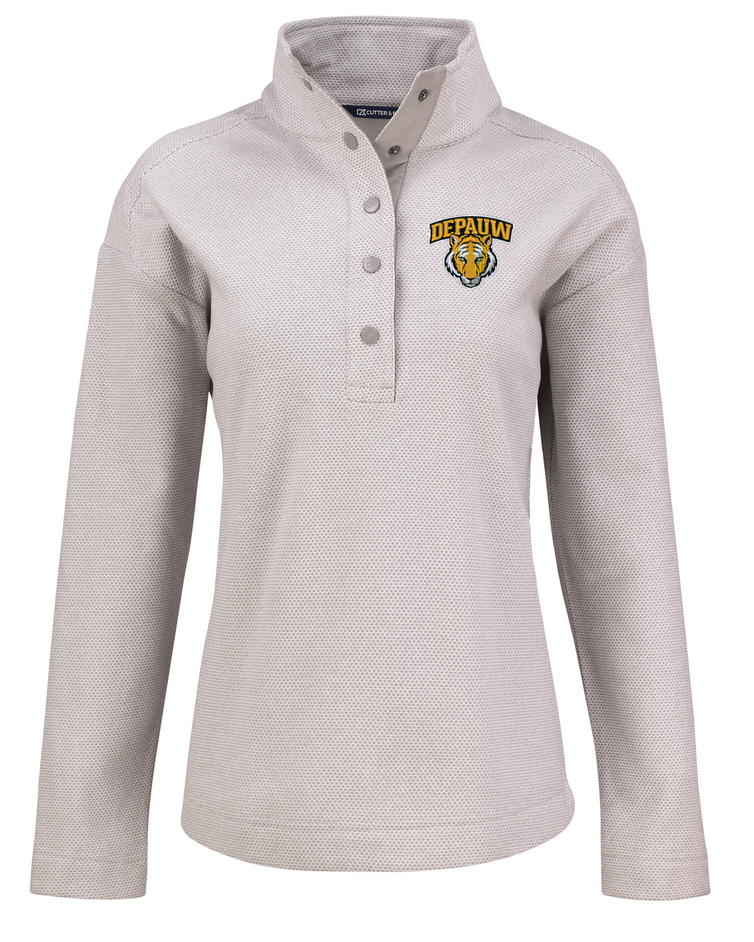 Ladies Hunts Point Snap Pullover | Light Grey